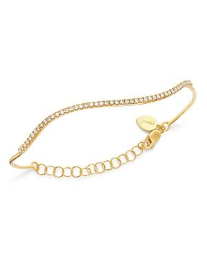 Meira T 14k Yellow Gold Wavy Diamond Bangle Bracelet