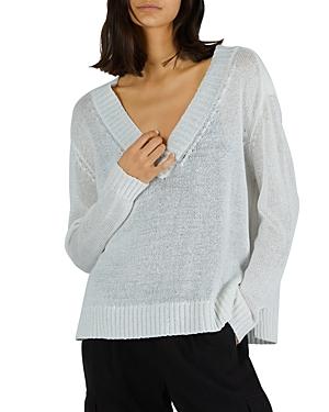 Atm Anthony Thomas Melillo Cotton Tape Wide V-neck Sweater