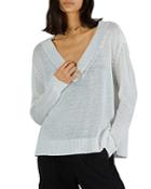 Atm Anthony Thomas Melillo Cotton Tape Wide V-neck Sweater