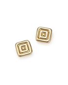 14k Yellow Gold Square Ribbed Stud Earrings - 100% Exclusive