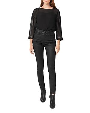 Hobbs London Gia Coated Jeans In Black