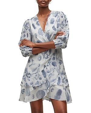 Allsaints Ari Oceano Seashell Print Wrap Dress
