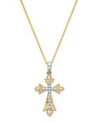Bloomingdale's Diamond Cross Pendant Necklace In 14k Yellow Gold & 14k White Gold, 0.35 Ct. T.w. - 100% Exclusive