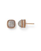 Roberto Coin 18k Rose Gold Roman Barocco Diamond Pave Dome Stud Earrings