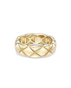 Zoe Lev 14k Yellow Gold Etched Scalloped Edge Band