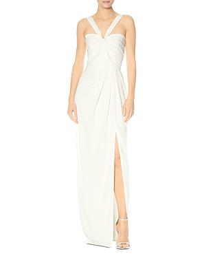 Ml Monique Lhuillier Halter Neck Column Gown