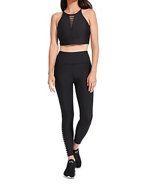 Aqua Athletic Tiered Cutout High Rise Knit Leggings - 100% Exclusive