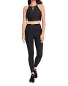 Aqua Athletic Tiered Cutout High Rise Knit Leggings - 100% Exclusive