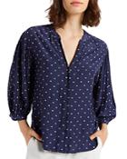 Gerard Darel Cloane Polka Dot Puff Sleeve Blouse