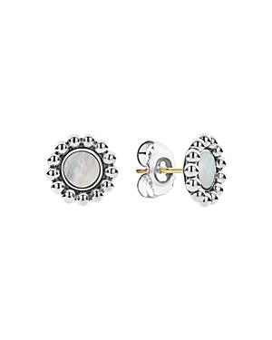 Lagos Sterling Silver Maya Mother-of-pearl Circle Earrings