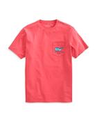 Vineyard Vines Florida Short Sleeve Lifeguard Stand Beach Scene Pocket Tee