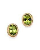 Peridot Bezel Stud Earrings In 14k Yellow Gold - 100% Exclusive