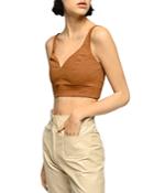 Pinko Regale Linen Blend Cropped Top