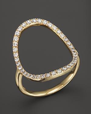 Diamond Oval Ring In 14k Yellow Gold, .40 Ct. T.w.