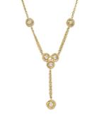Diamond Love Knot Y Necklace In 14k Yellow Gold, 0.60 Ct. T.w.