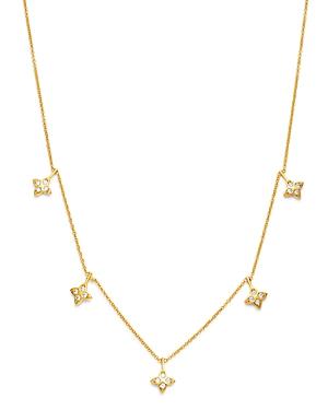 Bloomingdale's Diamond Clover Droplet Necklace In 14k Yellow Gold, 0.25 Ct. T.w. - 100% Exclusive