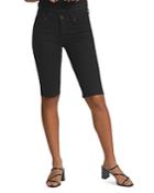 Hudson Amelia Cutoff Denim Bermuda Shorts In Black