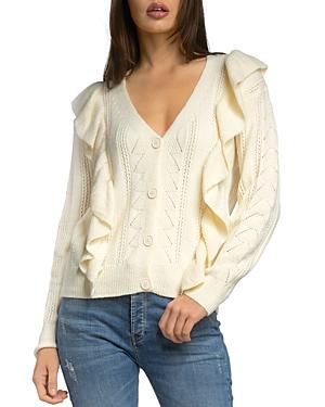 Elan Ruffle Trim Cardigan