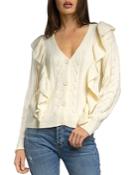 Elan Ruffle Trim Cardigan