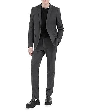 The Kooples Slim Fit Black And Gray Micro Check Suit Pants
