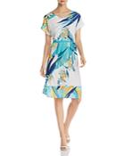 Basler Tropical-print Flutter Dress