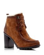 Sam Edelman Madge Faux Fur Lace Up High Heel Booties