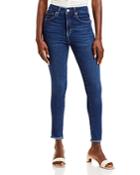 Free People High-rise Raw-edge Skinny Jeans In Deep Indigo