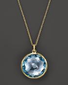 Ippolita 18k Lollipop Medium Round Pendant Necklace In Blue Topaz, 16-18