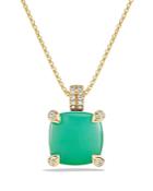 David Yurman Chatelaine Pendant Necklace With Chrysoprase And Diamonds In 18k Gold
