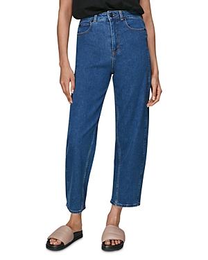 Whistles High Waist Straight Leg Barrel Jeans In Denim