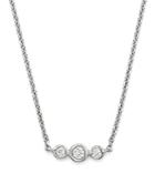 Kc Designs 14k White Gold Triple Diamond Necklace, 16