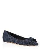 Tory Burch Women's Rosalind Printed Suede Pointed Toe Flats