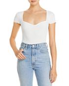 Lucy Paris Sweetheart Short Sleeve Ribbed Top