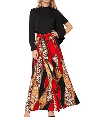 Gracia Leopard & Paisley Print High Waist Wide Leg Pants (30% Off) Comparable Value $85.50