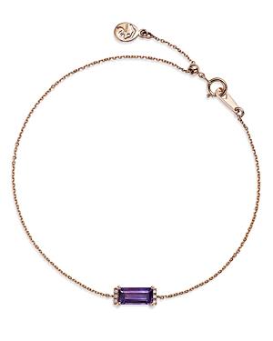 Bloomingdale's Amethyst & Diamond Accent Chain Bracelet In 14k Rose Gold - 100% Exclusive