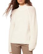 Cupcakes And Cashmere Griffith Mock Neck Rib Knit Sweater