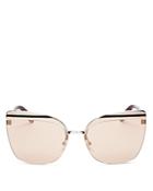 Salvatore Ferragamo Oversized Rimless Cat Eye Sunglasses, 63mm
