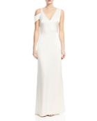 Halston Heritage Cutout V-neck Gown