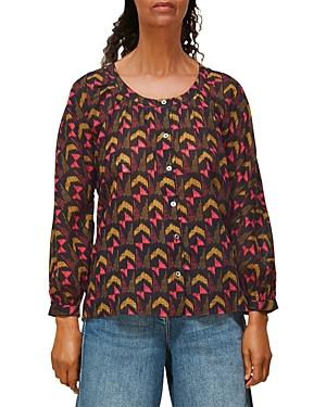 Whistles Geometric Ikat Voile Blouse