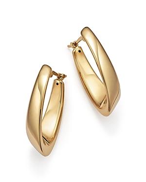 14k Yellow Gold Medium Visor Hoop Earrings - 100% Exclusive
