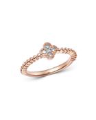 Bloomingdale's Diamond Clover Stacking Band In 14k Rose Gold, 0.10 Ct. T.w. - 100% Exclusive