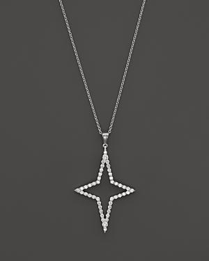 Roberto Coin 18k White Gold Diamond Star Pendant Necklace, 18