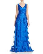 David Meister Embroidered Overlay Gown