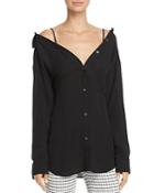 Theory Tamalee Classic Off-the-shoulder Shirt
