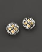 John Hardy Naga Sterling Silver And 18k Yellow Gold Button Earrings