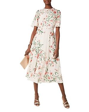 Hobbs London Gianna Floral Print Braided Neck Dress