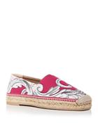 Versace Women's Silver Baroque Espadrille Flats