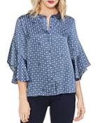 Vince Camuto Printed Ruffle-sleeve Blouse