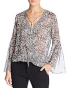 Kenneth Cole Urban Text Wrap-front Top