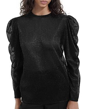 The Kooples Puffed Sleeve Metallic Top